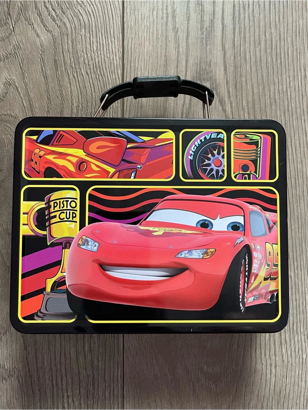 Disney Pixar Cars Lightning McQueen Piston Cup Tin Lunch Box